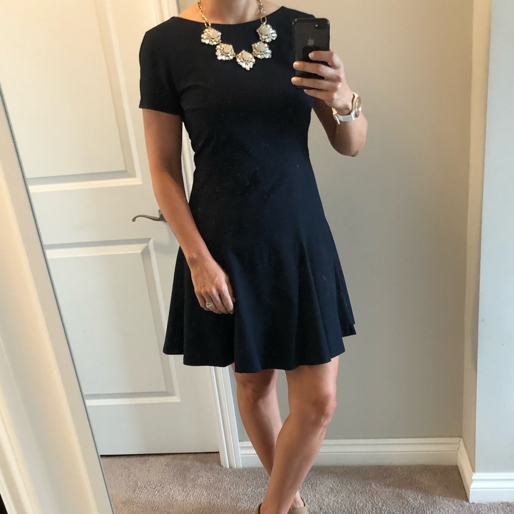 ANN TAYLOR | Navy fit & flare with exposed zipper